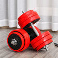 Soozier 66lbs Adjustable Dumbbell & Barbell Set