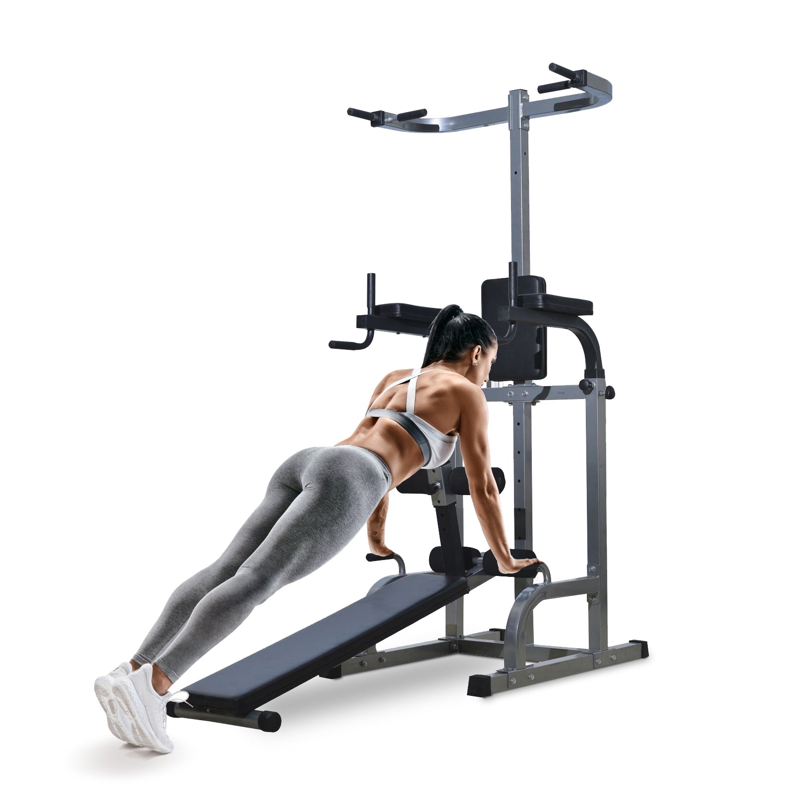 Soozier Power Tower - Dip Station, Sit-Up Bench &amp; Pull-Up Bar