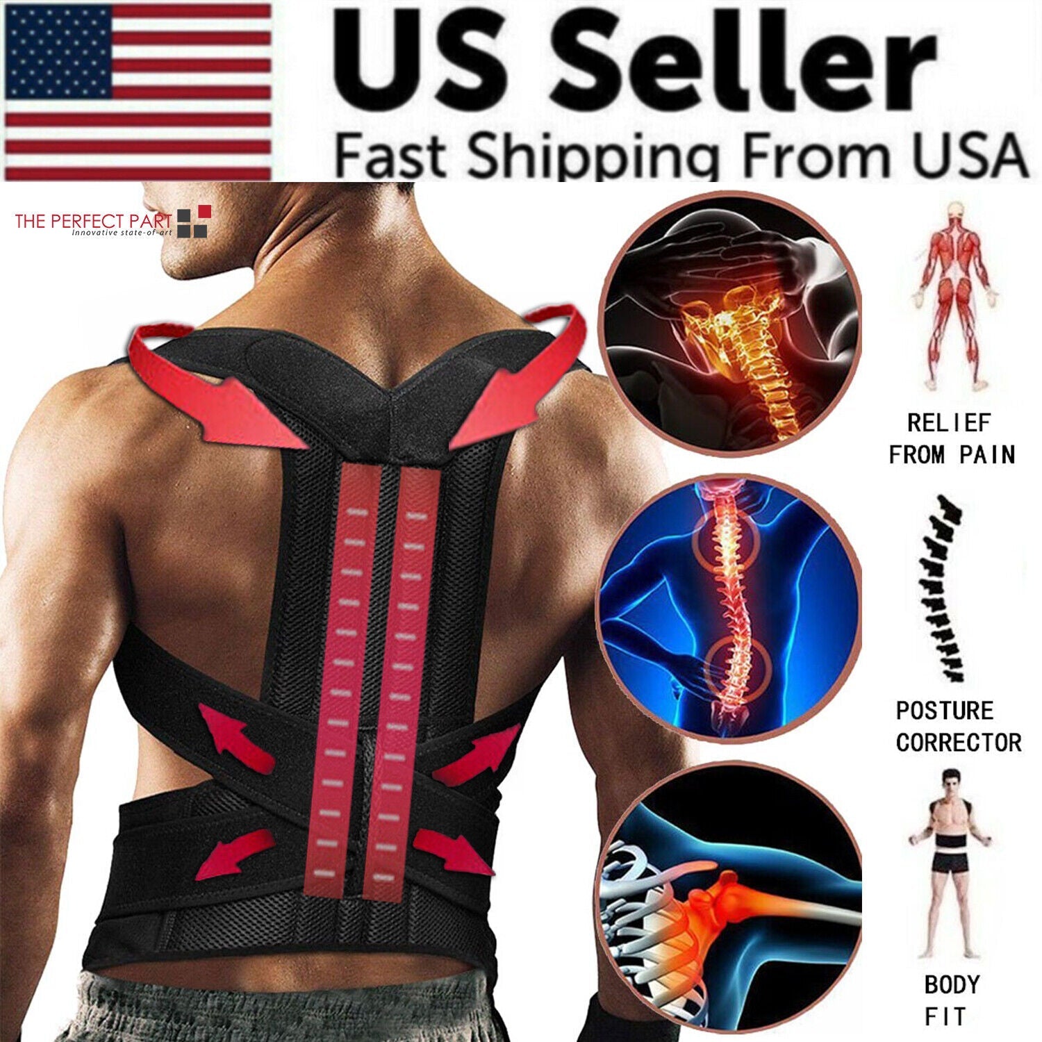 Adjustable Posture Corrector - Back &amp; Shoulder Support