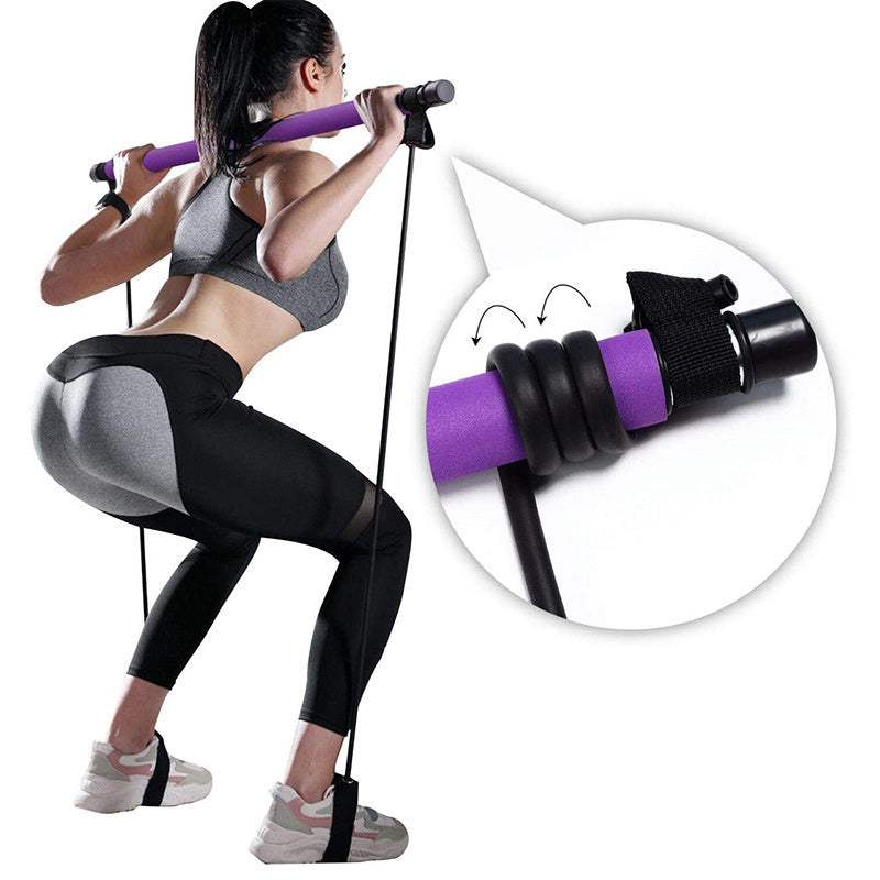 Portable Yoga &amp; Pilates Bar with Resistance Bands