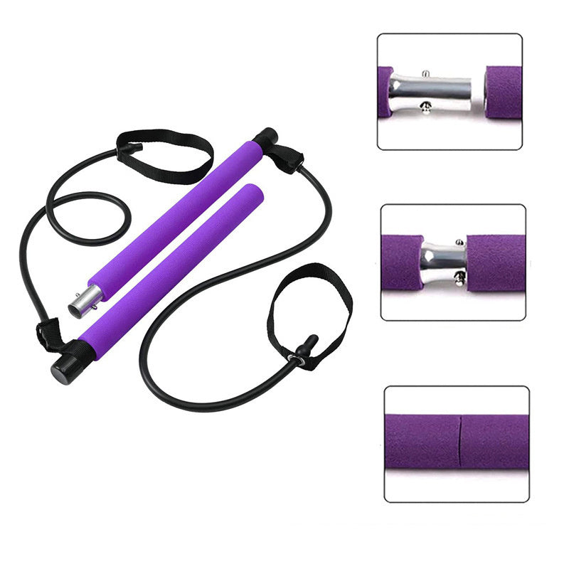 Portable Yoga &amp; Pilates Bar with Resistance Bands