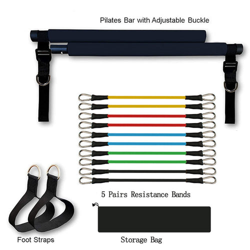 Portable Yoga &amp; Pilates Bar with Resistance Bands