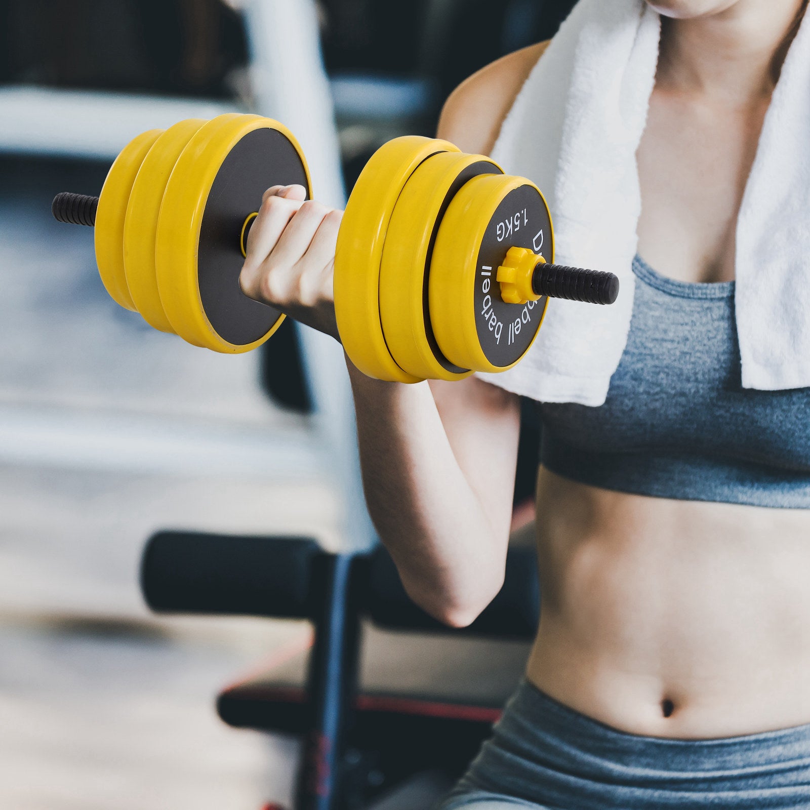 Soozier 55lbs Adjustable Dumbbell &amp; Barbell Set