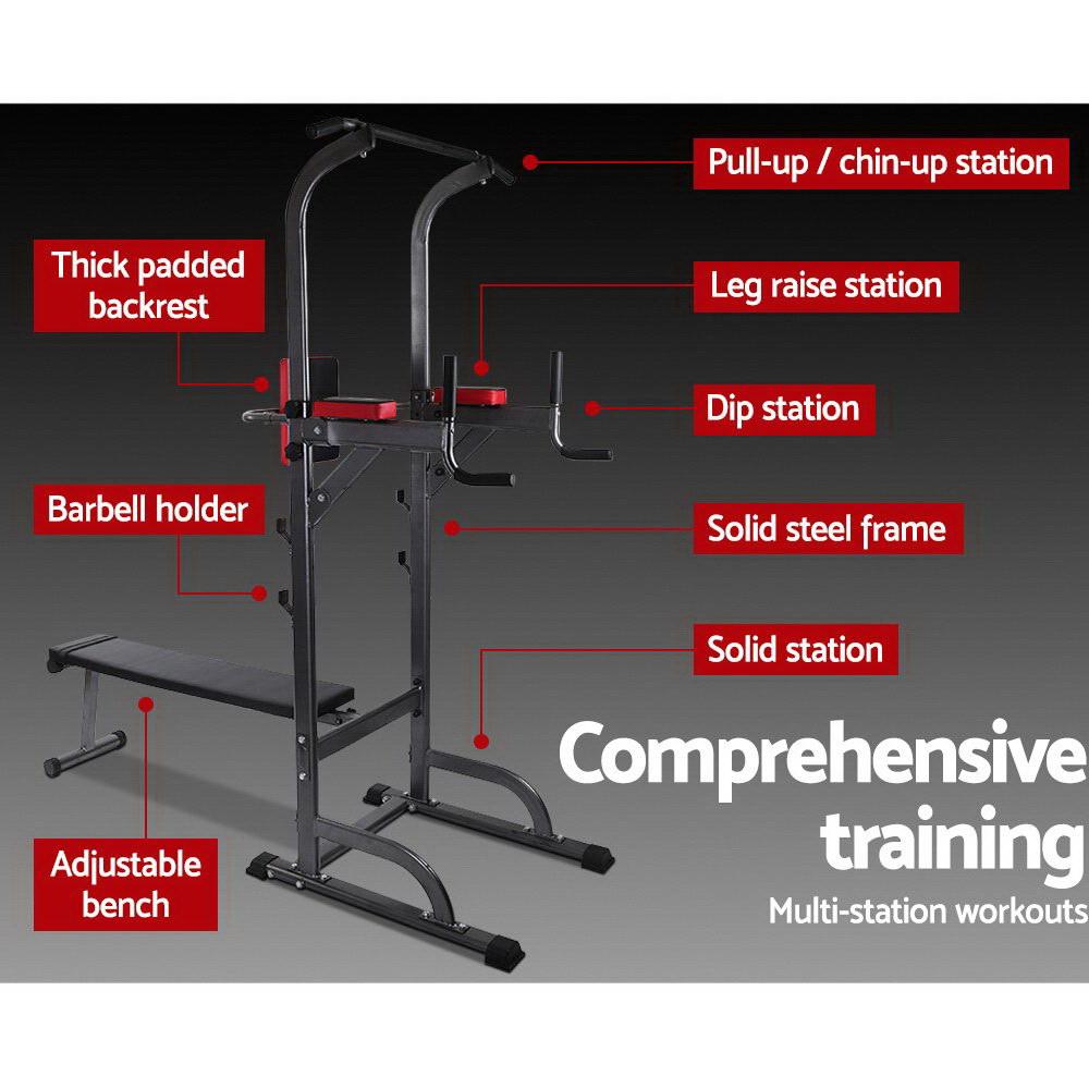 Everfit Weight Bench with Chin-Up Bar - 380kg Capacity