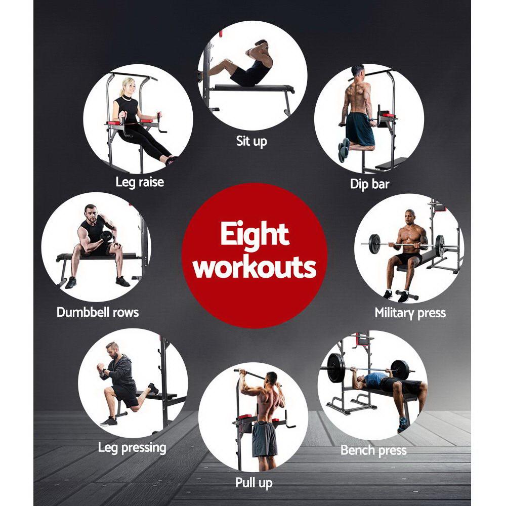 Everfit Weight Bench with Chin-Up Bar - 380kg Capacity