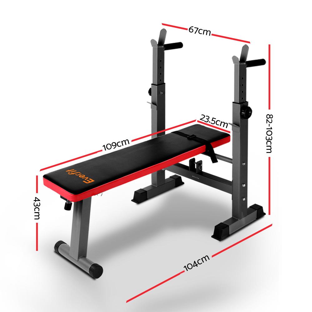 Everfit Weight Bench &amp; Squat Rack - 200kg Capacity