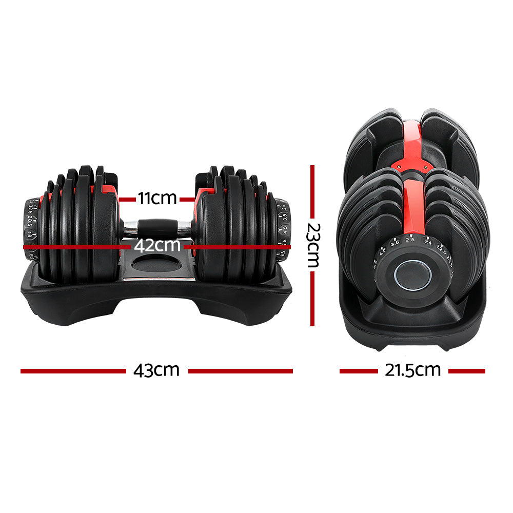 Everfit 24kg Adjustable Dumbbell Set