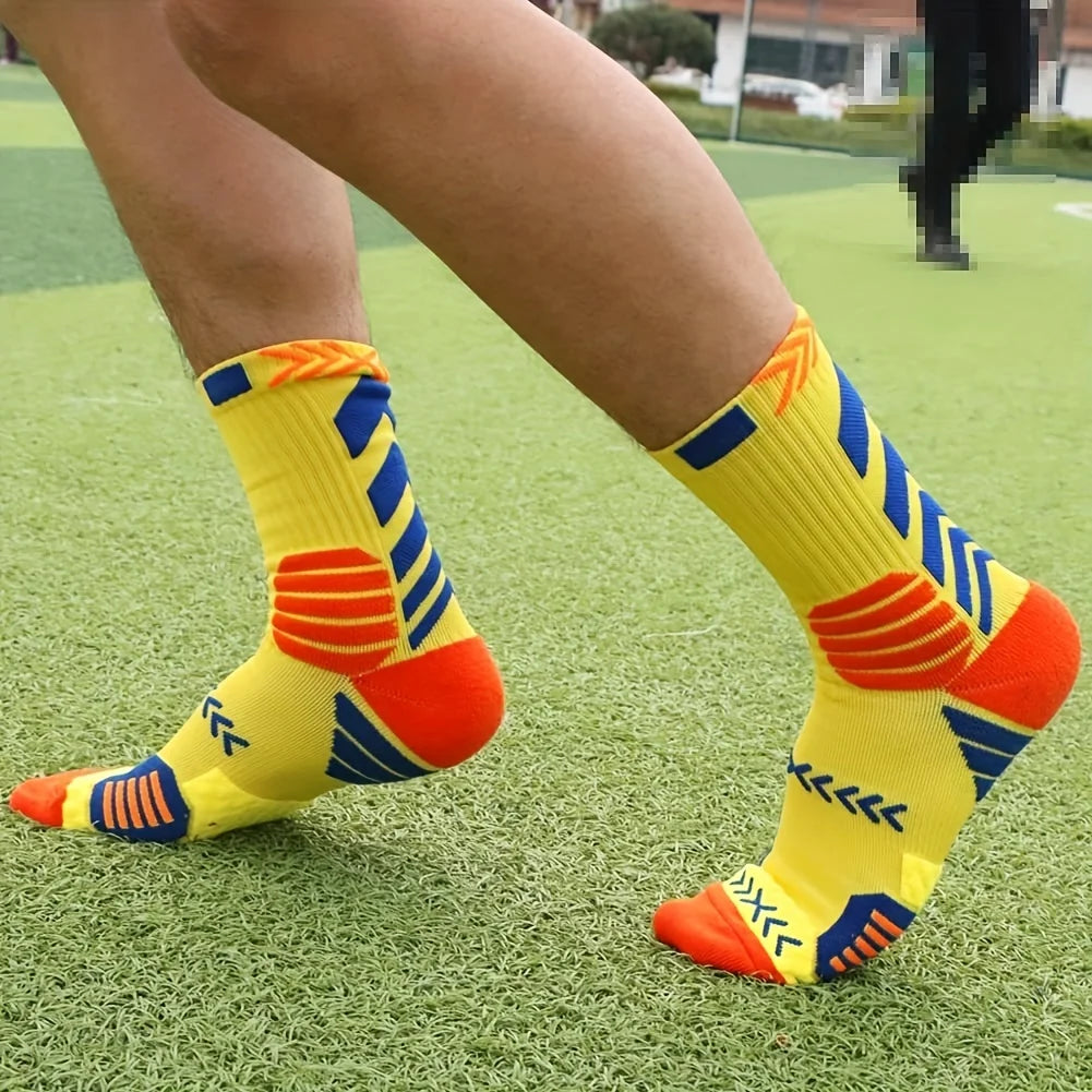 3Pairs Sport Running Socks Athletic Breathable Mesh Thick Compression