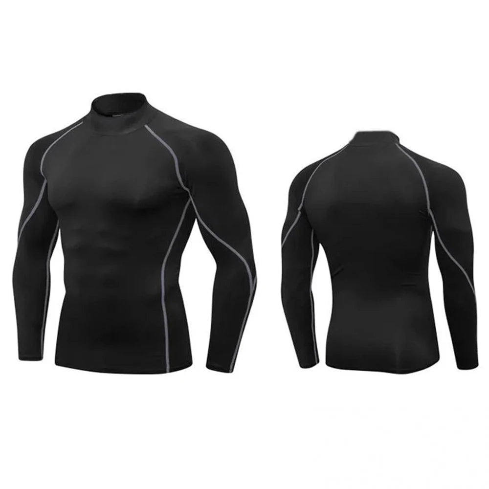 Men's Long-Sleeve Compression Turtleneck Rash Guard