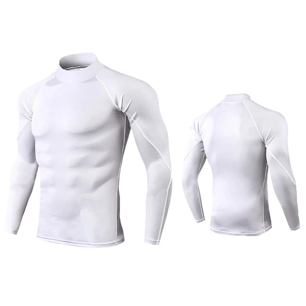 Men's Long-Sleeve Compression Turtleneck Rash Guard