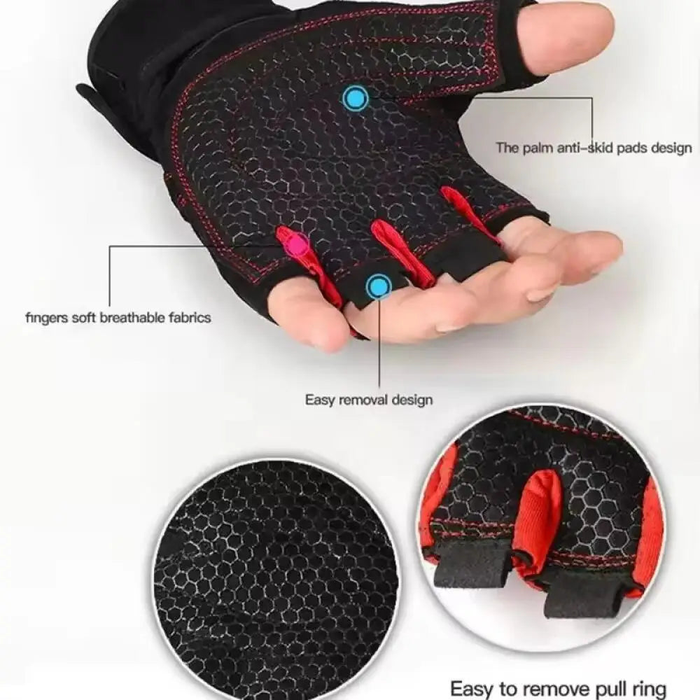 Half Finger Fitness Gloves with Wrist Guard - V2