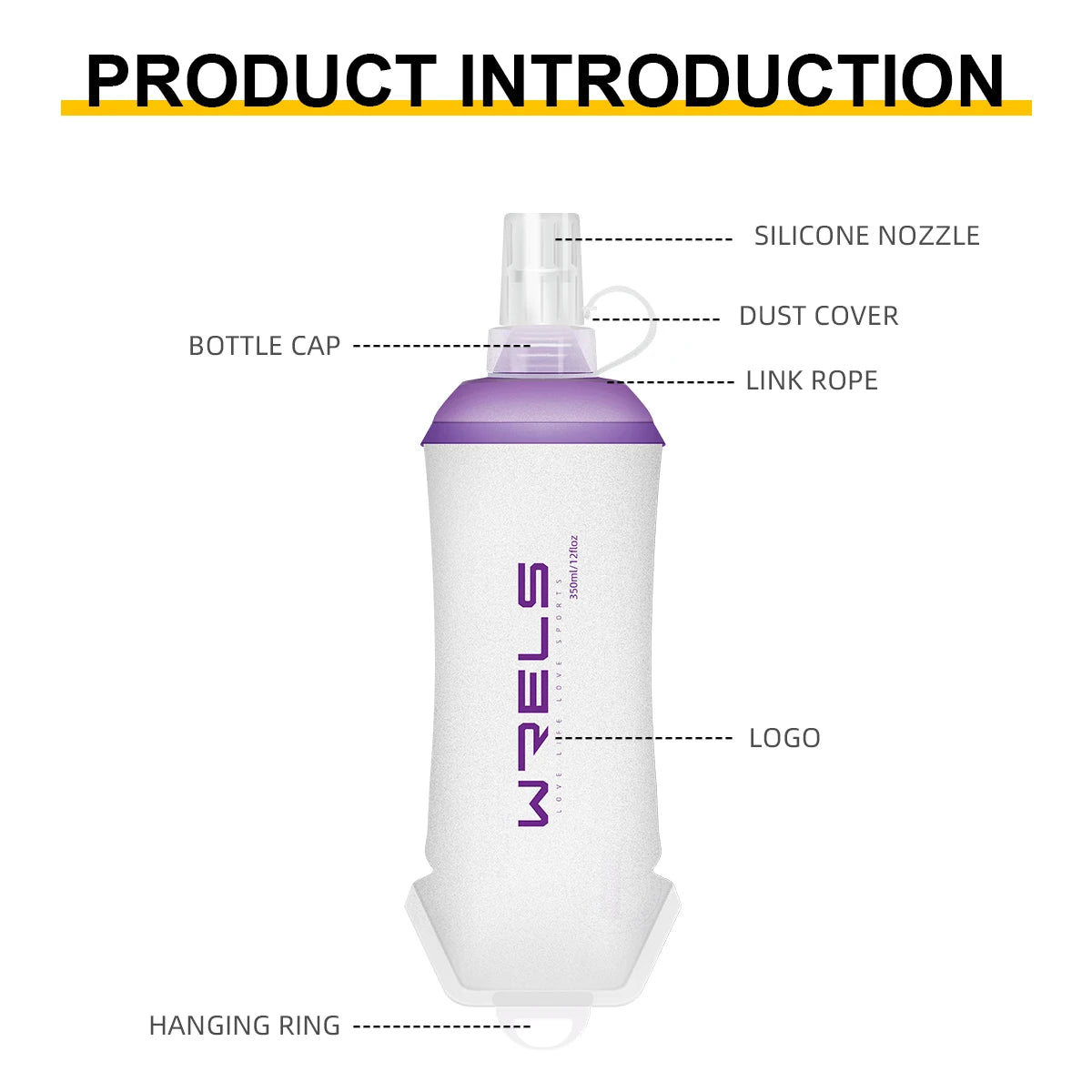 WRELS Soft Folding Sport Water Bottle