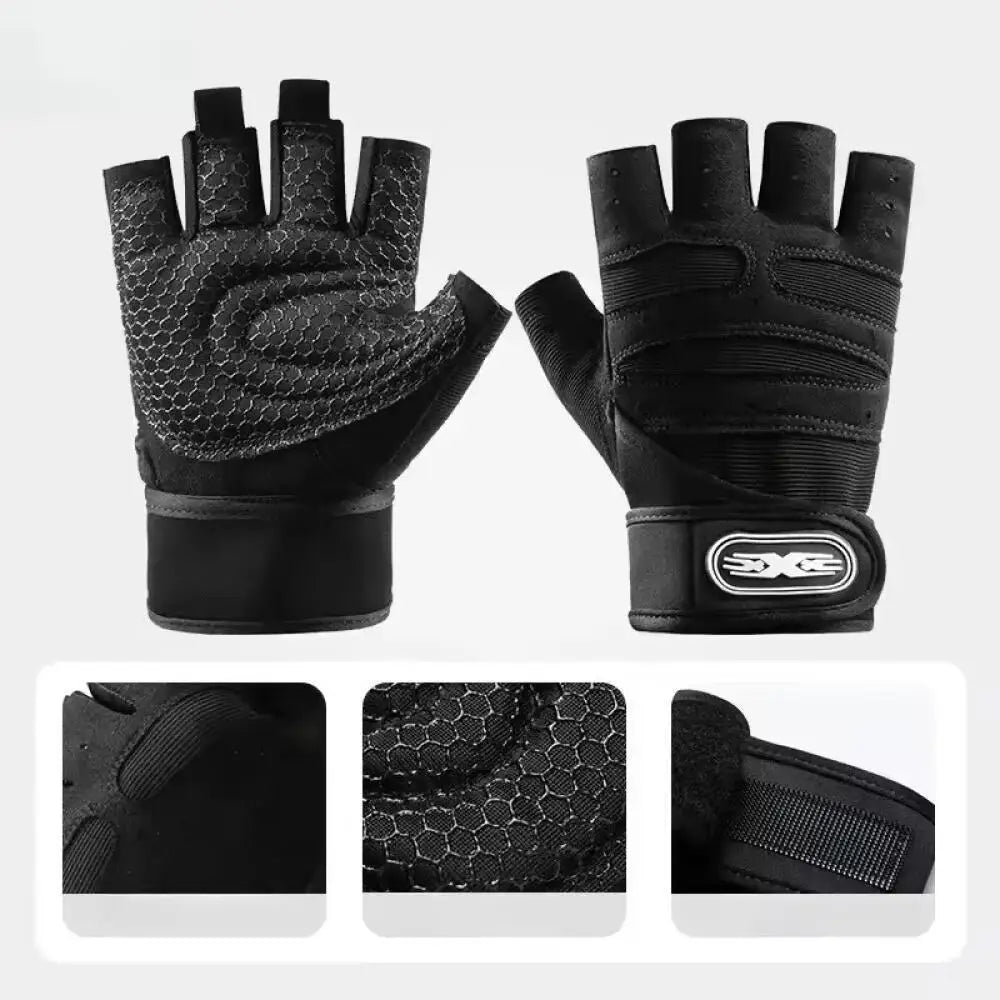 Half Finger Fitness Gloves with Wrist Guard - V2