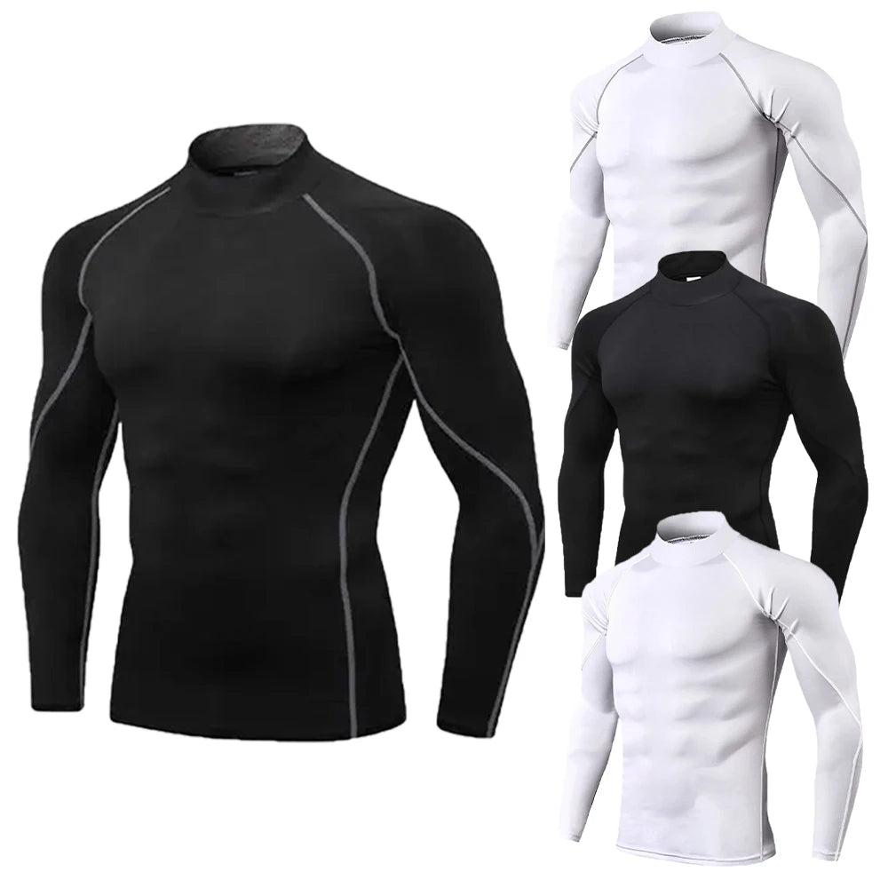 Men's Long-Sleeve Compression Turtleneck Rash Guard
