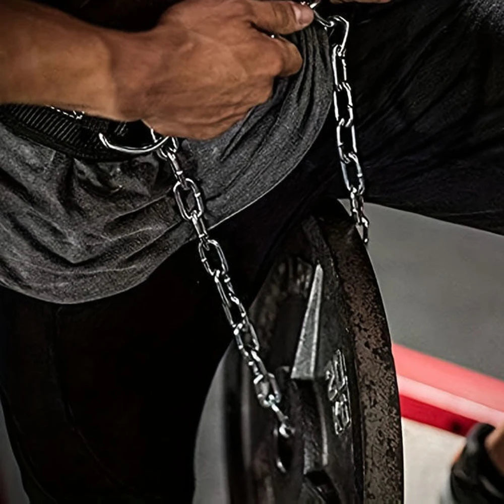 Neoprene Weightlifting Dip Belt with Chain