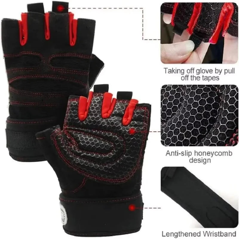 Gym Gloves for Men Women Fitness Weight Lifting Wristband Gloves Body