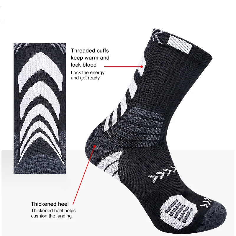 3Pairs Sport Running Socks Athletic Breathable Mesh Thick Compression