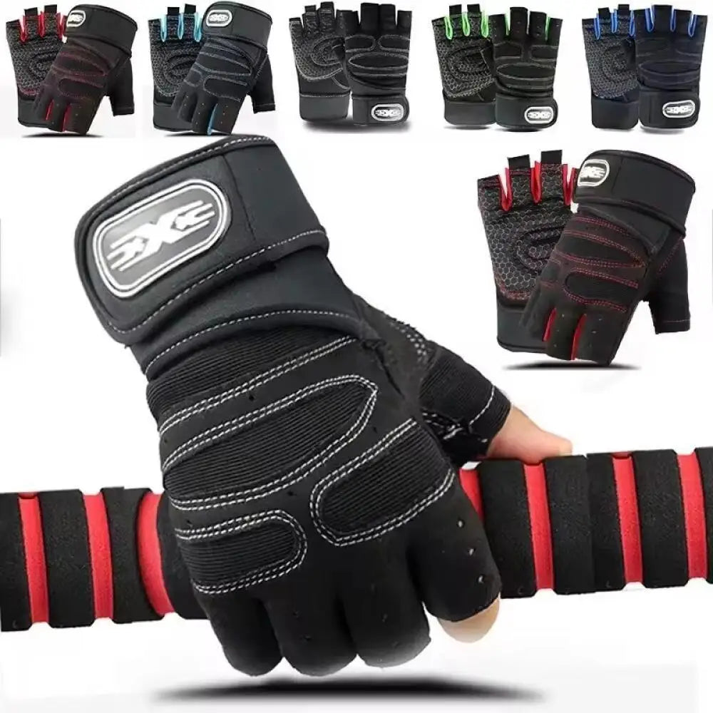 Half Finger Fitness Gloves with Wrist Guard - V2