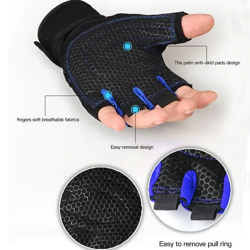Weightlifting Gym Gloves with Wristbands