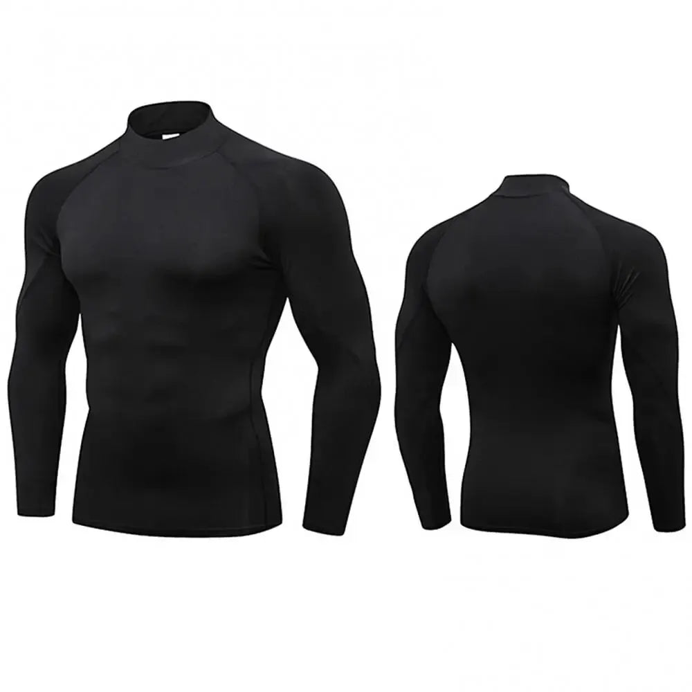 Men's Long-Sleeve Compression Turtleneck Rash Guard