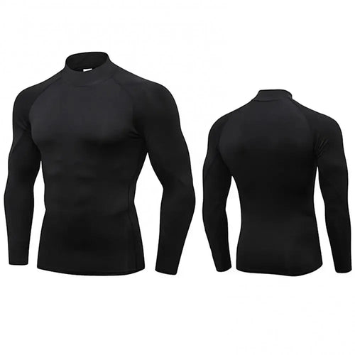Men's Long-Sleeve Compression Turtleneck Rash Guard
