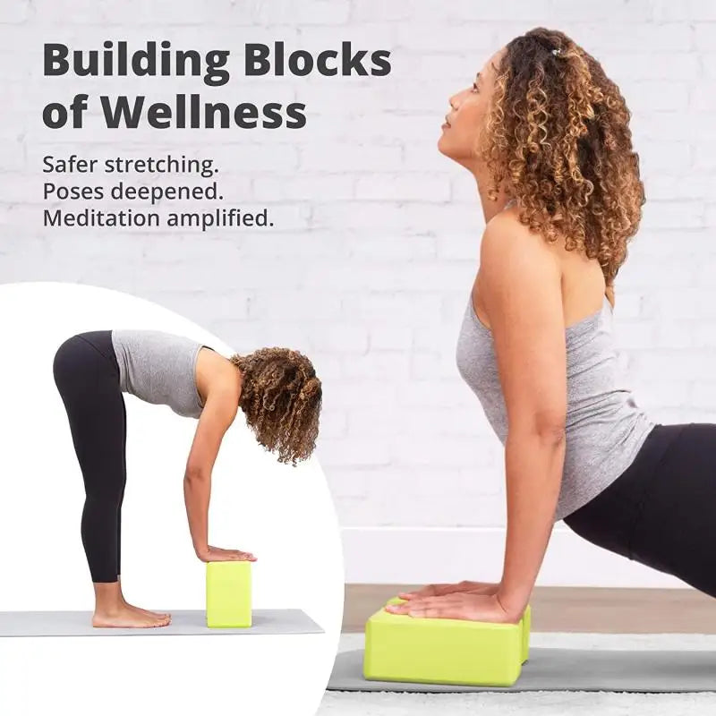 Yoga Blocks - Set of 2, High-Density Foam