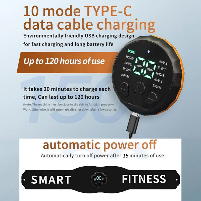 Smart Abdominal Toning Belt - Rechargeable