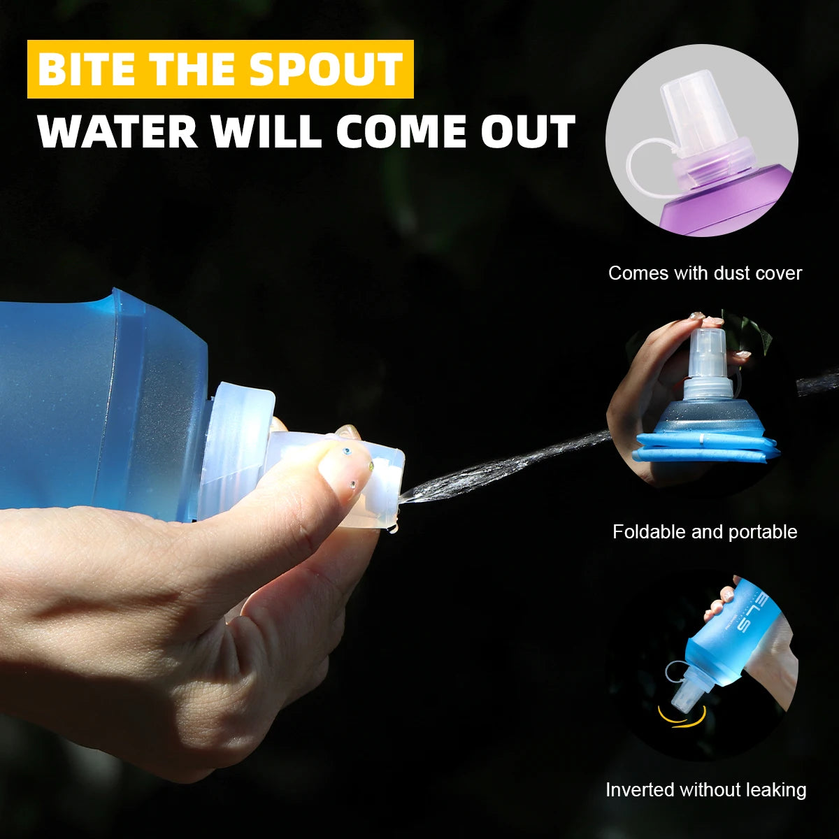 WRELS Soft Folding Sport Water Bottle
