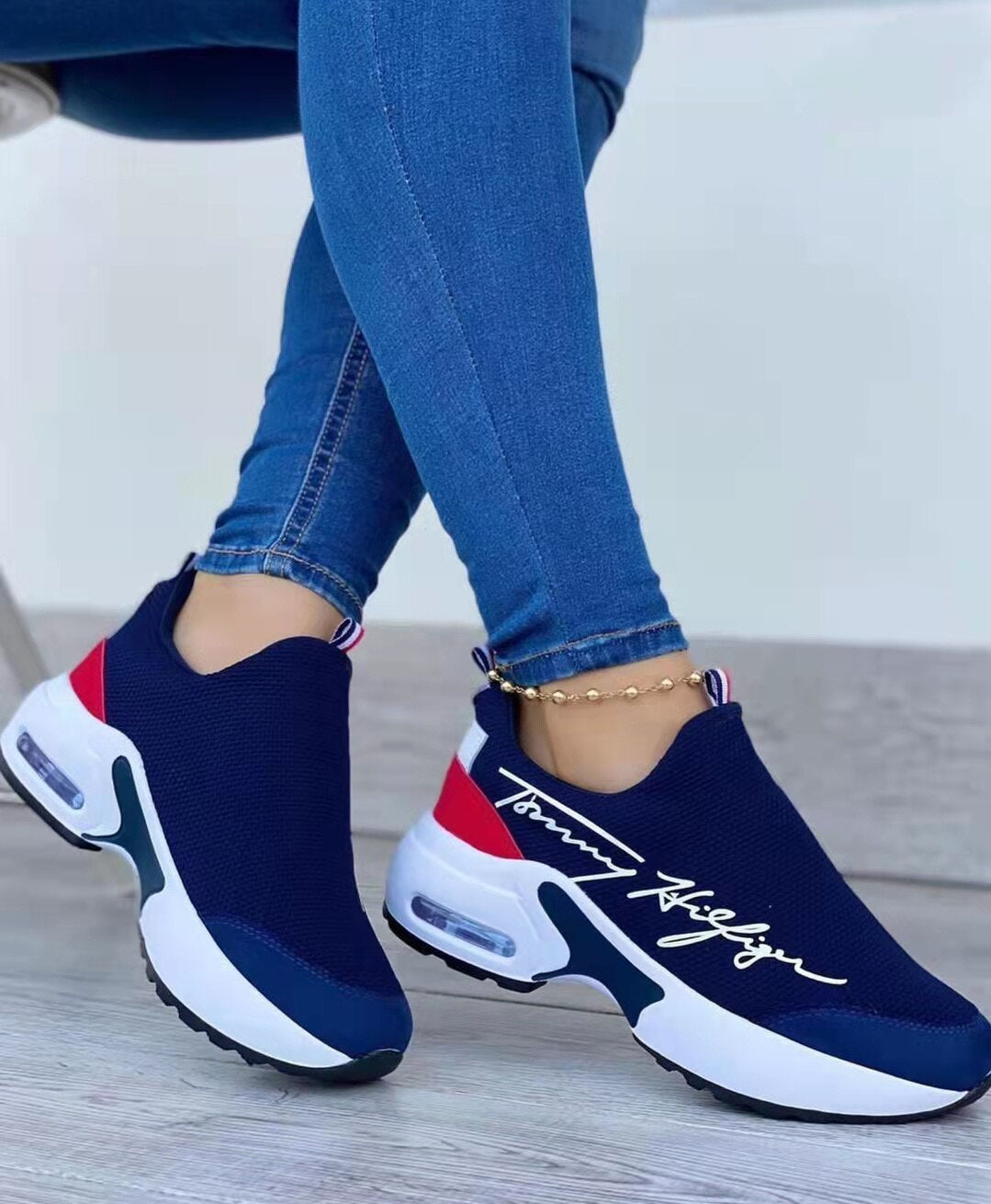 Women's Breathable Wedge Walking Sneakers