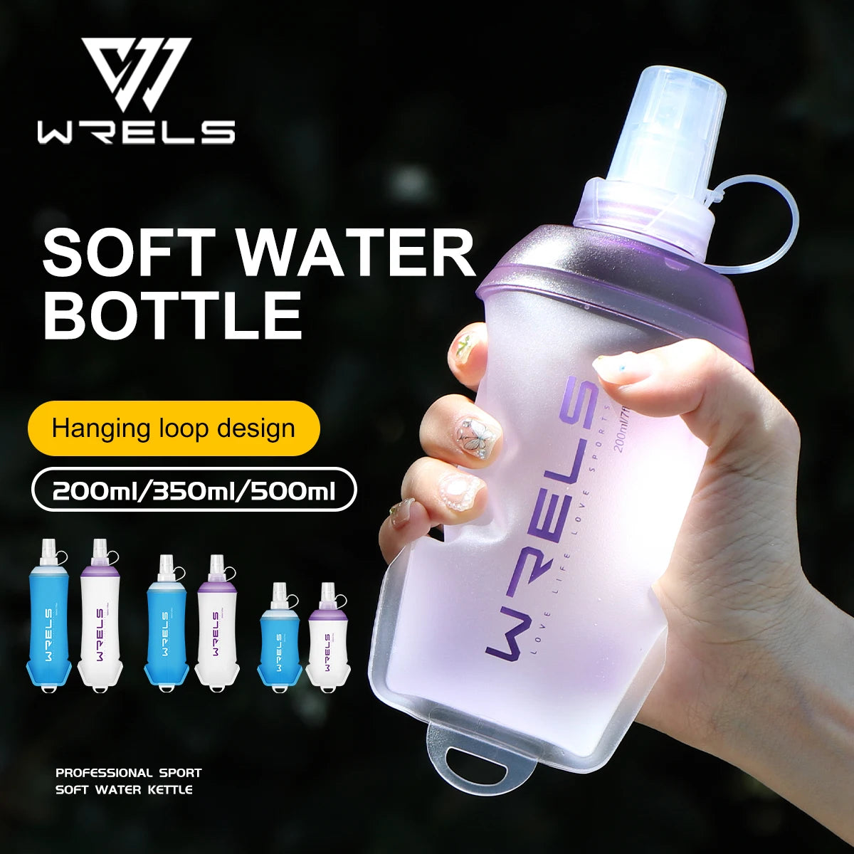 WRELS Soft Folding Sport Water Bottle