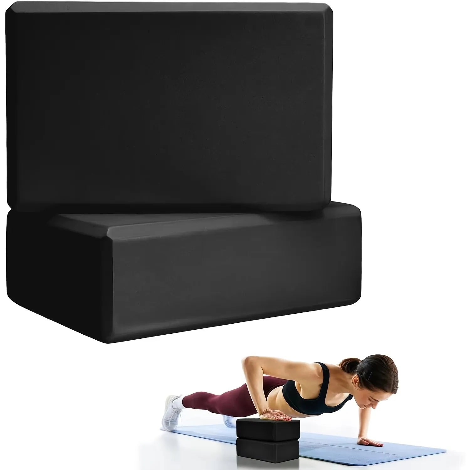 Yoga Blocks - Set of 2, High-Density Foam