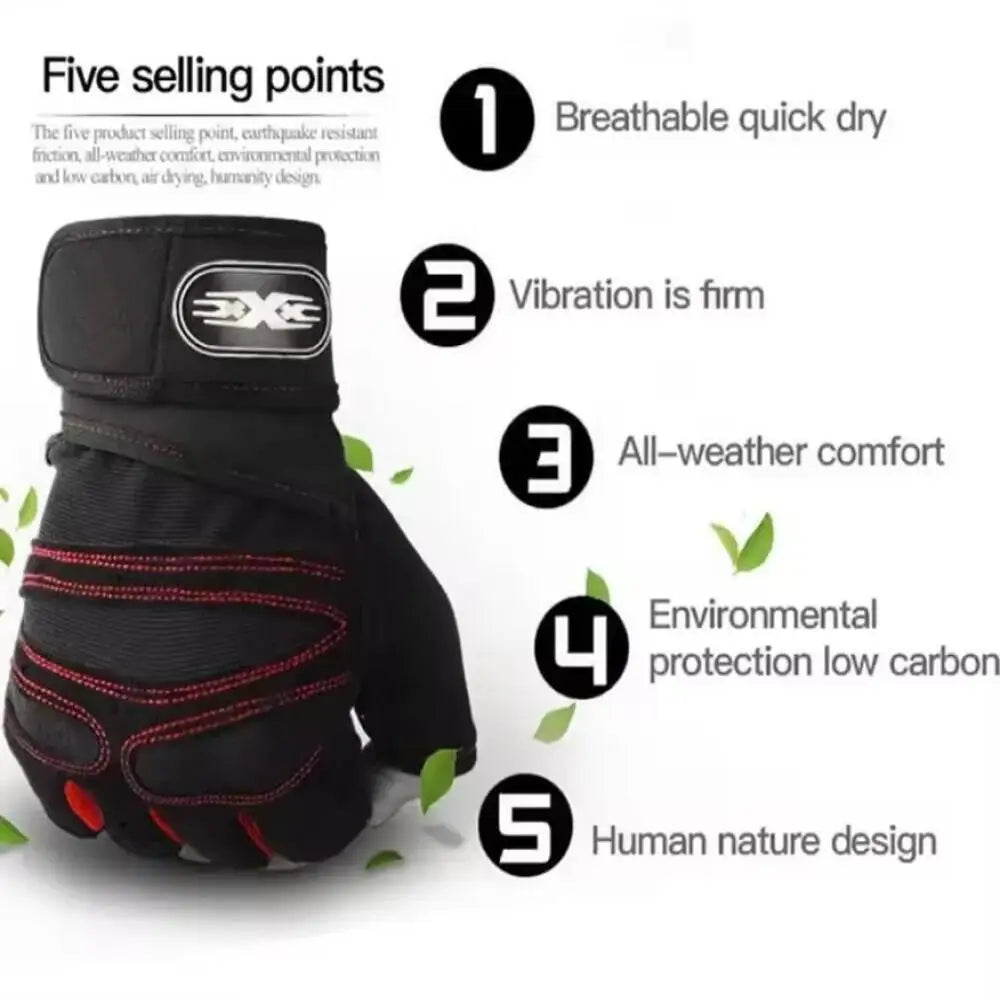 Half Finger Fitness Gloves with Wrist Guard - V2