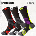 3Pairs Sport Running Socks Athletic Breathable Mesh Thick Compression