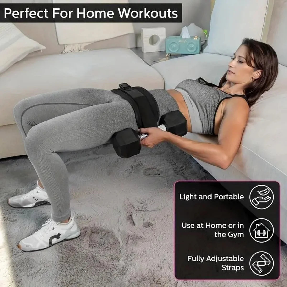 Adjustable Padded Dip Belt for Hip Thrust