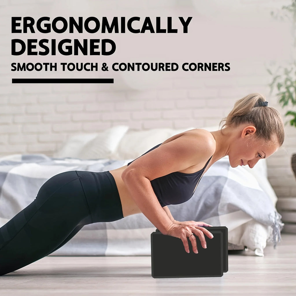 Yoga Blocks - Set of 2, High-Density Foam