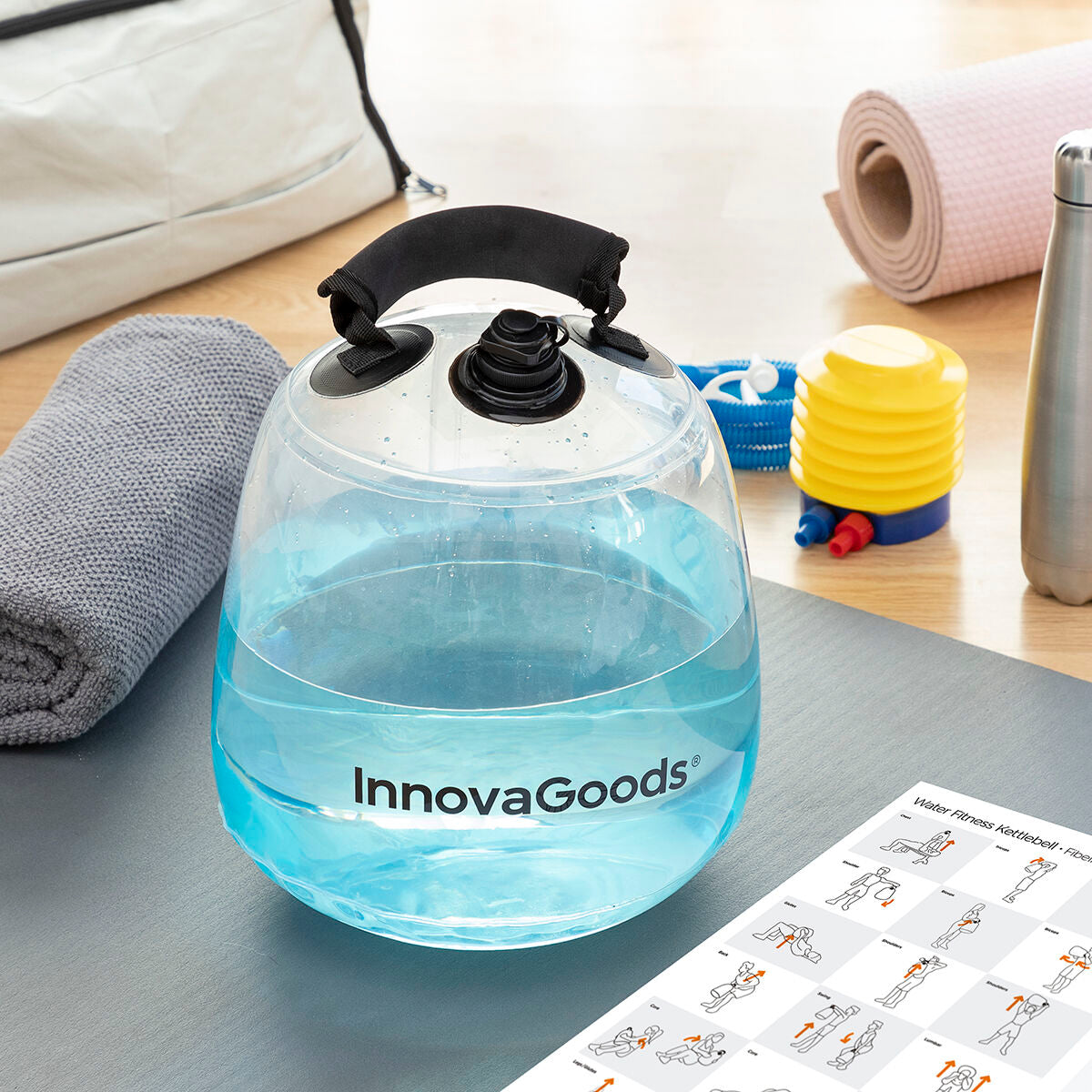 Water-Filled Kettlebell with Exercise Guide