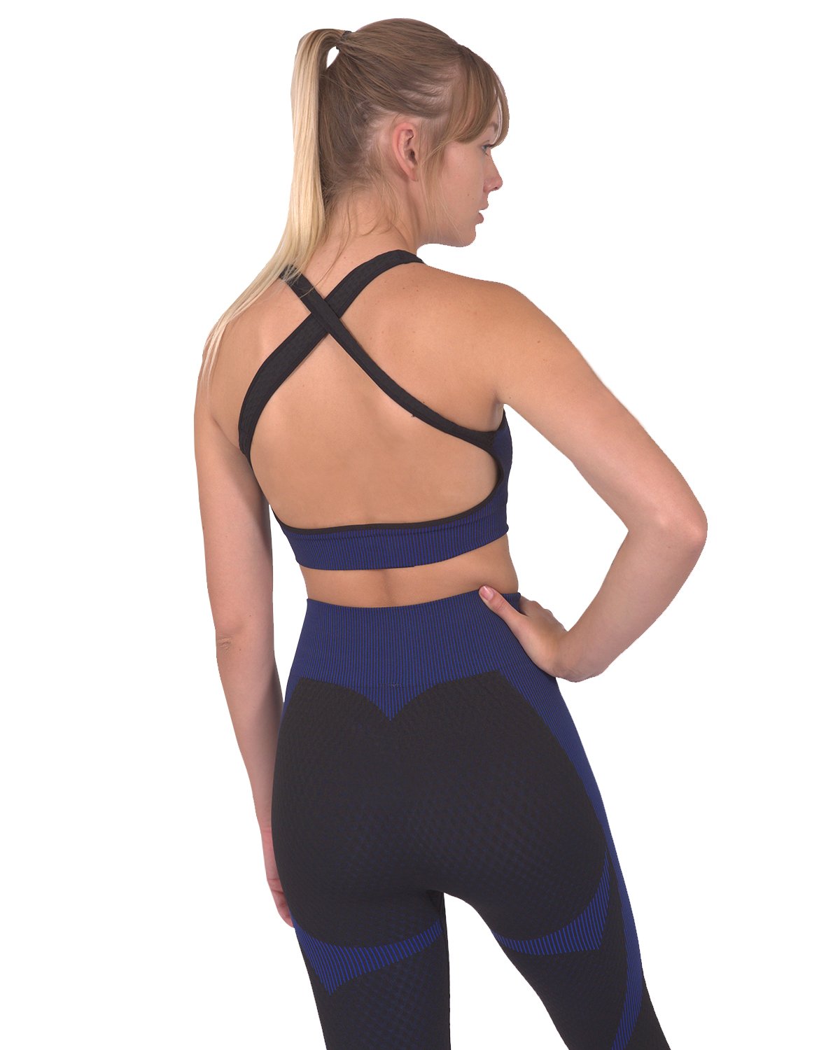 Women's Seamless Sports Bra - Black/Navy