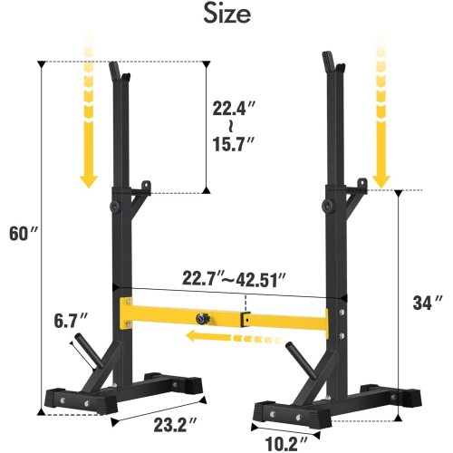 Squat Rack Stand with Barbell &amp; Bench Press