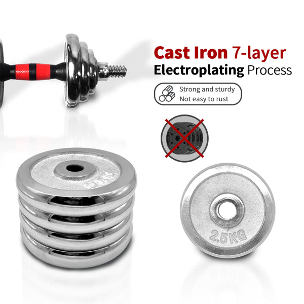 44lbs Adjustable Cast Iron Dumbbell Set