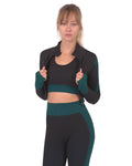 Women's Seamless Sports Jacket - Black/Blue