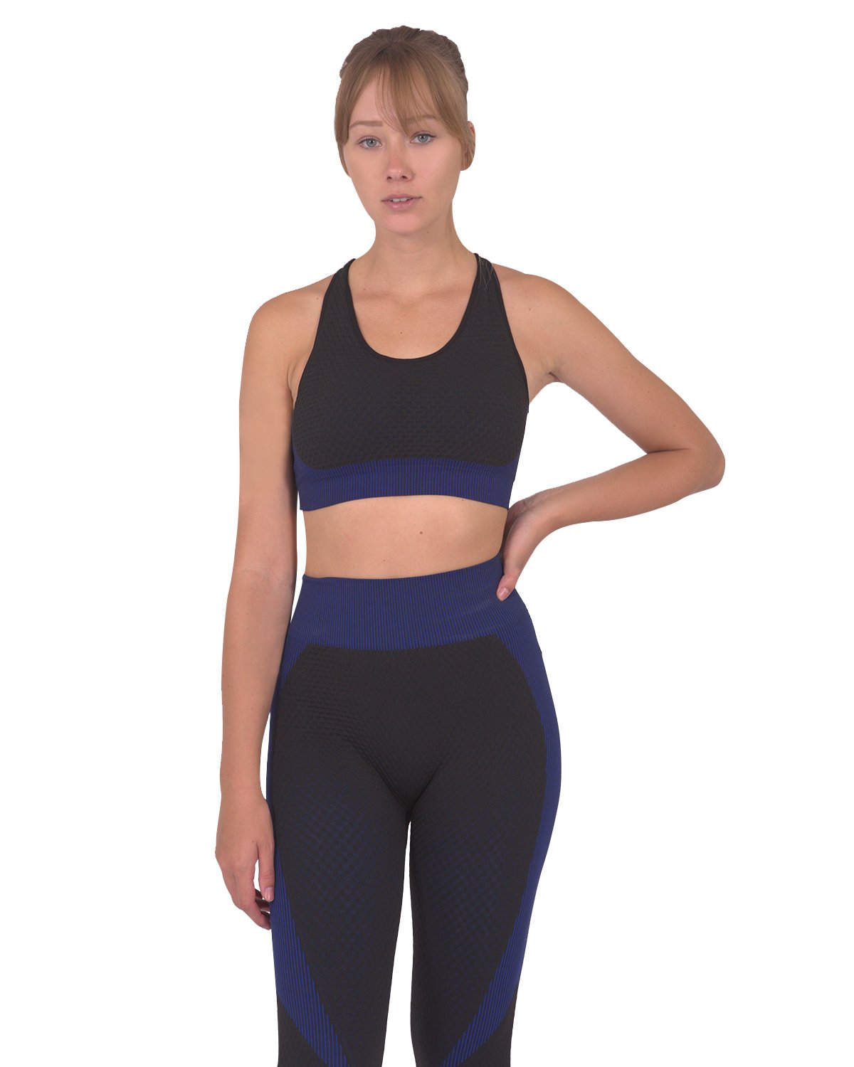 Women's Seamless Sports Bra - Black/Navy