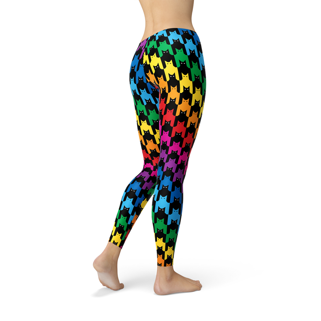 Women's Cat Houndstooth Print Leggings