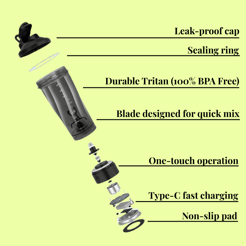 Electric Rechargeable Protein Shaker Bottle