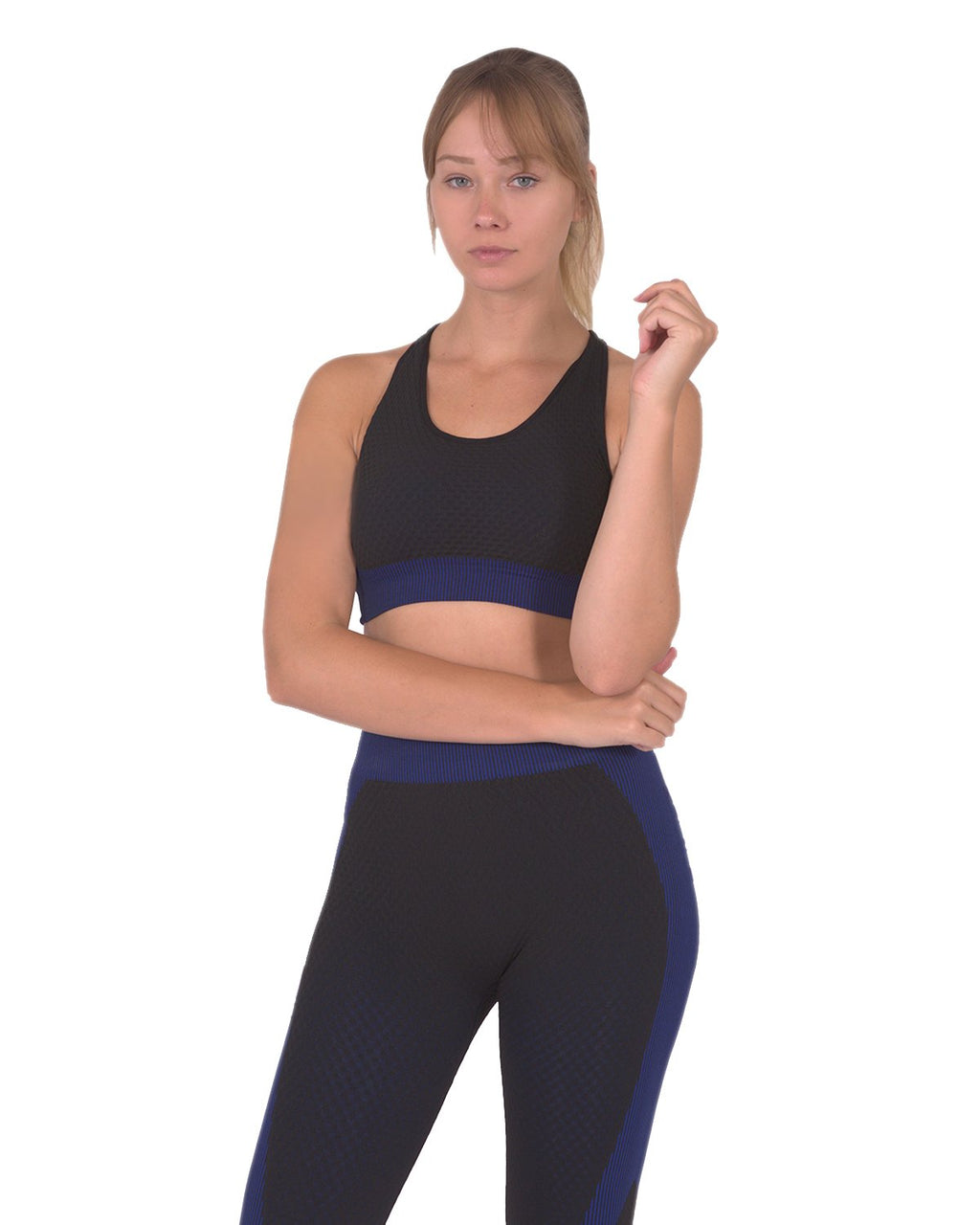 Women's Seamless Sports Bra - Black/Navy