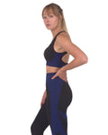 Women's Seamless Sports Bra - Black/Navy