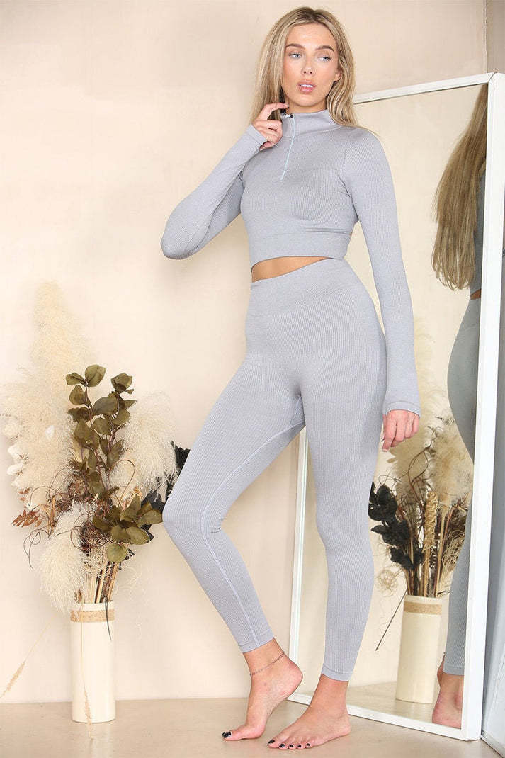 Women's Half-Zip Gym Set - Top &amp; Leggings