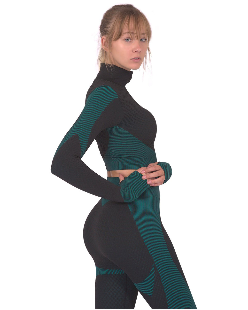 Women's Seamless Sports Jacket - Black/Blue