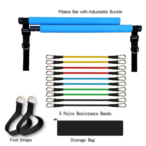 Portable Yoga &amp; Pilates Bar with Resistance Bands