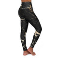 Women's High-Waisted Yoga Pants - Black &amp; Gold Swirl