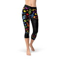 Women's Music Note Print Capri Leggings
